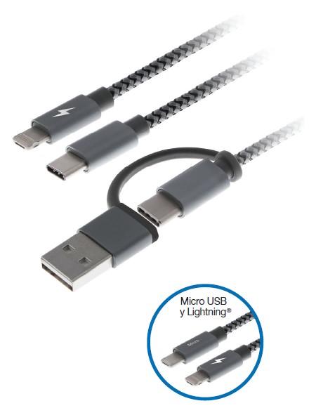CABLE PARA CARGA 5EN1 IPHONE/ANDROID