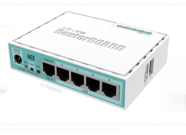 RB MIKROTIK 750GR3 5 ETH GIGABIT LVL 4 C/CASE Y FUEN